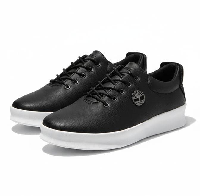 Black / White Sole sneaker shoe for men — Black Laced Timberland Court Sneaker