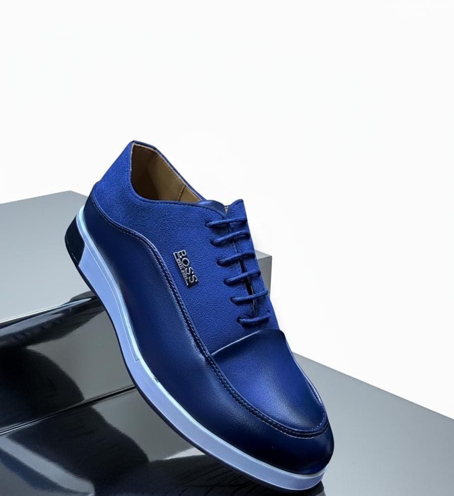 Royal Blue / White Sole sneaker shoe for men — Blue Laced Hugo Boss Sneaker