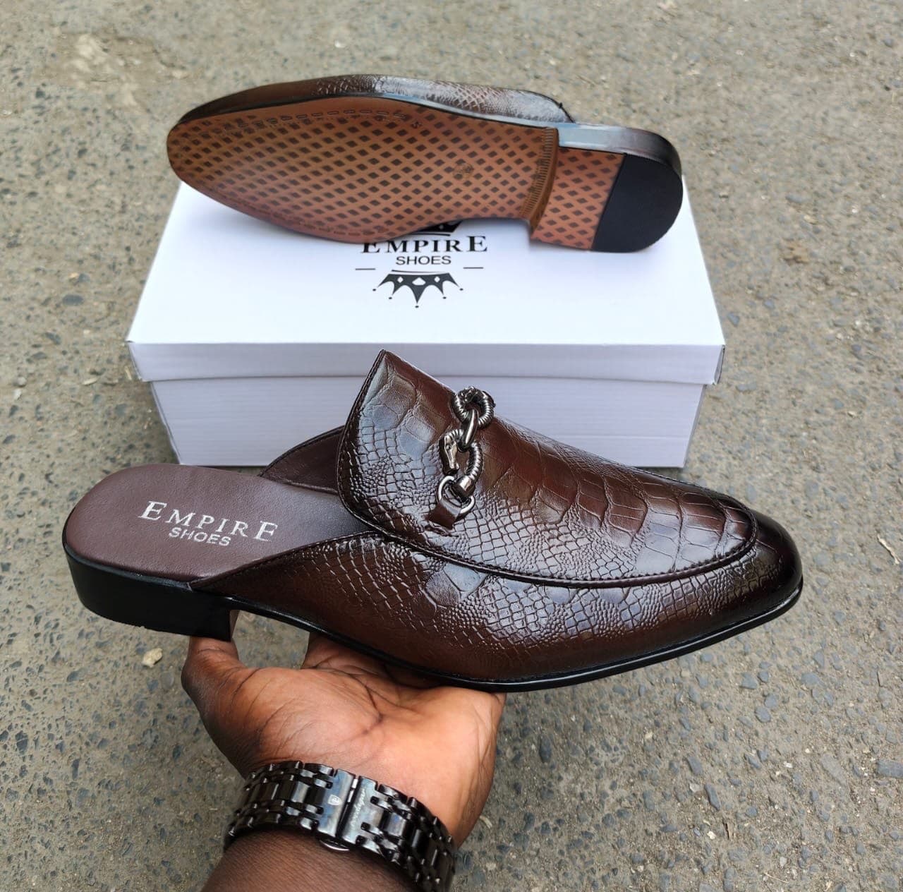 Coffee Brown mule shoe for men — Coffee Croc Mule