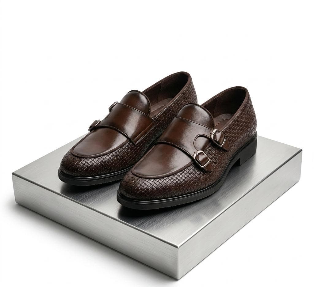 Coffee Brown monk strap shoe for men — Coffee Double Monk