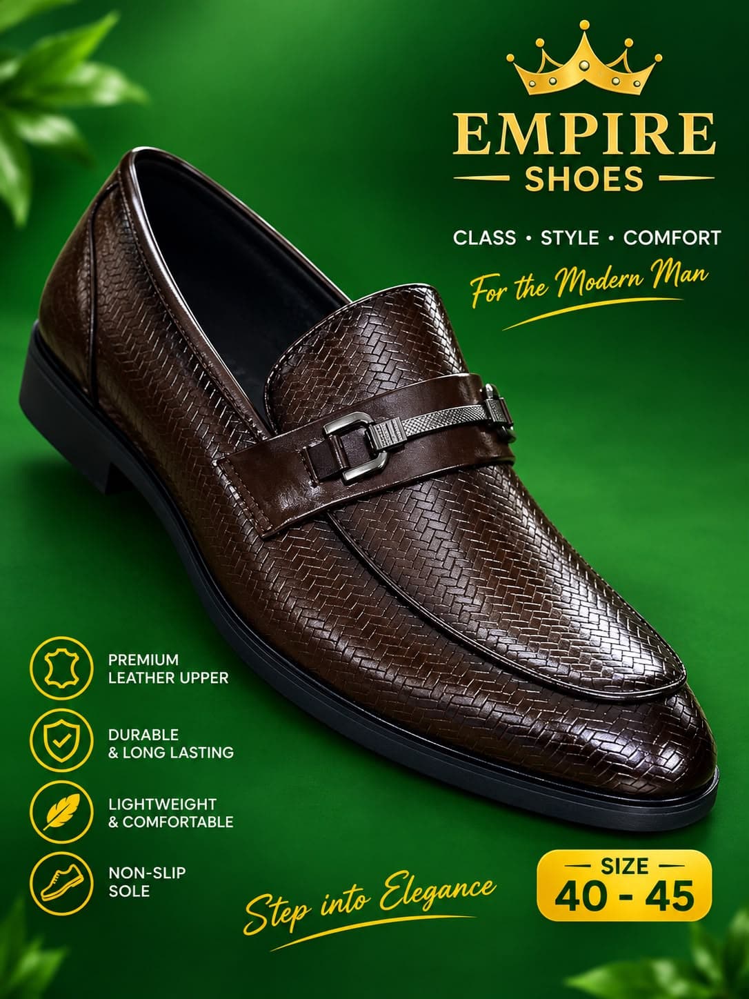 Coffee Brown oxford shoe for men — Coffee Empire Pointed Slip-On, view 2