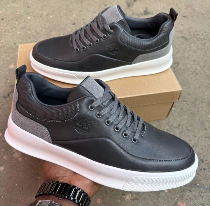 Grey / White Sole sneaker shoe for men — Grey Laced Timbeland Court Sneaker